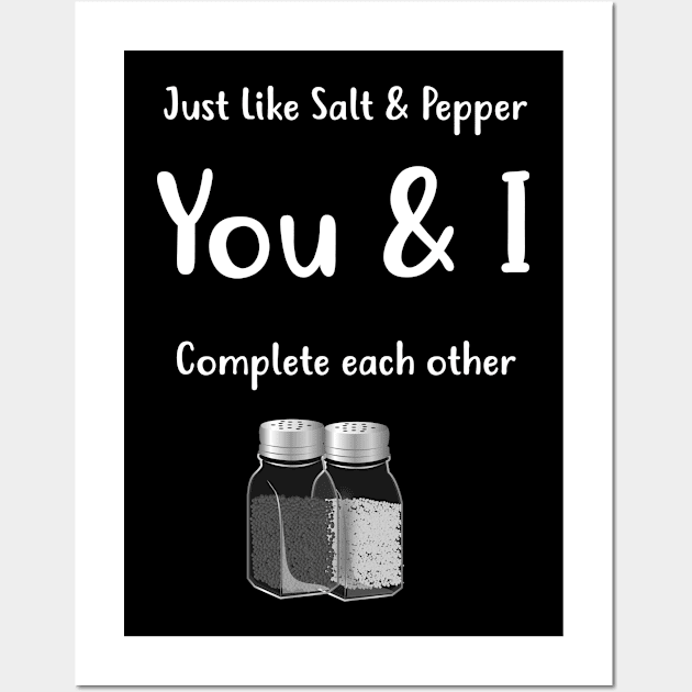 Salt and Pepper T Shirt Complete Couples Wall Art by MaryMas